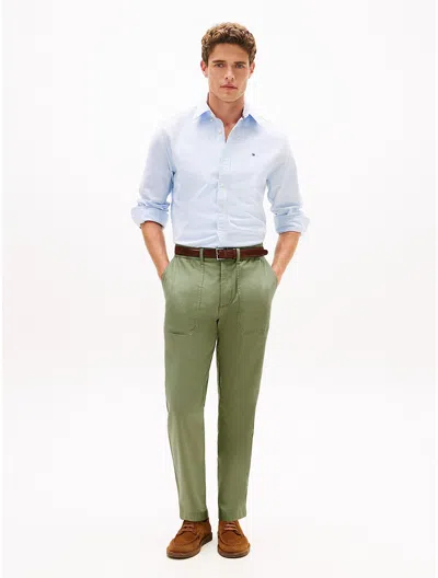 Tommy Hilfiger Herringbone Utility Pant In Green
