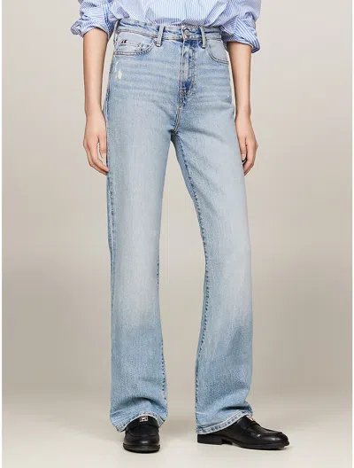Tommy Hilfiger High Rise Bootcut Distressed Jean In Ash