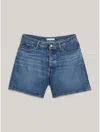 Tommy Hilfiger High Rise Denim Short In Denim Blue