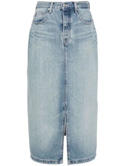 Tommy Hilfiger High-rise Midi Skirt In 蓝色
