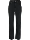 Tommy Hilfiger High-rise Straight Jeans In Black