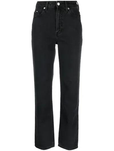 Tommy Hilfiger High-rise Straight Jeans In Black