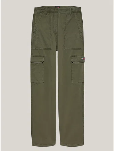 Tommy Hilfiger Women's Solid Modern Wide-leg Cargo Pants In Fatigue Green