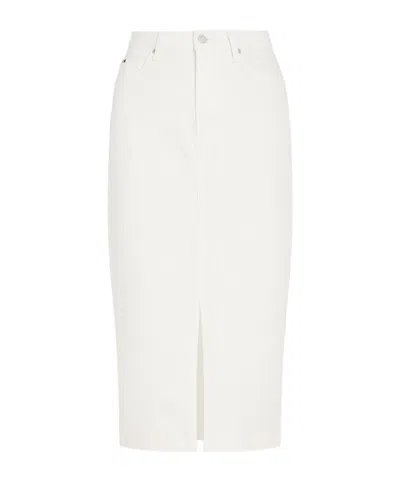 Tommy Hilfiger High-waisted Straight Midi Skirt In White