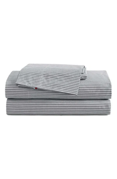 Tommy Hilfiger Highland Ticking Stripe Sheet Set In Gray