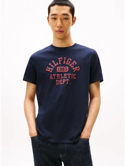 Tommy Hilfiger Hilfiger 1985 Athletic Logo T In Blue