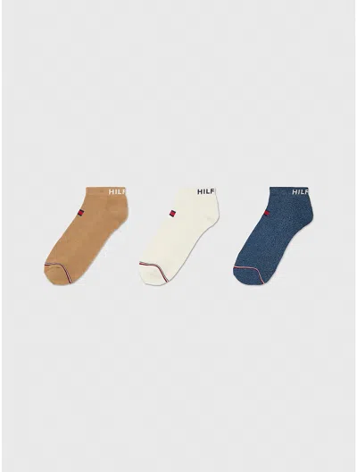 Tommy Hilfiger Hilfiger Ankle Sock 3 In Pinecone Tan/multi