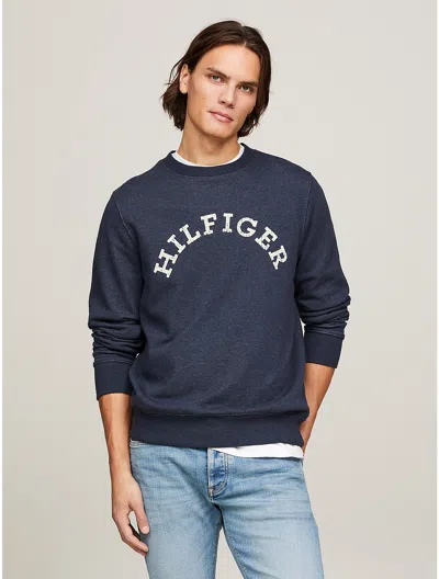 Tommy Hilfiger Hilfiger Arch Logo Sweatshirt In Navy