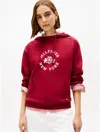 Tommy Hilfiger Hilfiger Circle Logo Fleece Hoodie In Red