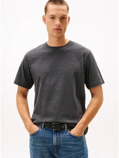 Tommy Hilfiger Hilfiger Crest Logo Slub T In Gray