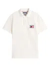 Tommy Hilfiger Regular Fit Embroidered Flag Pique Polo In White