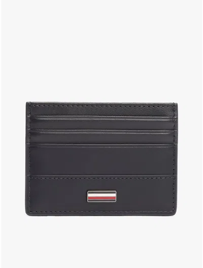 Tommy Hilfiger Hilfiger Leather Card Holder In Space Blue