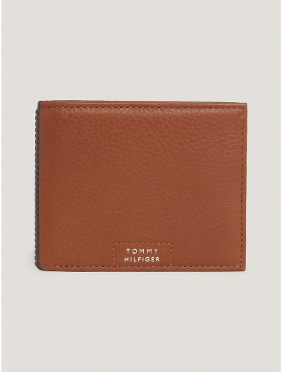 Tommy Hilfiger Hilfiger Leather Card Wallet In Warm Cognac