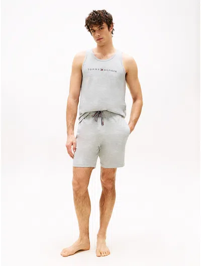Tommy Hilfiger Hilfiger Logo Drawstring Sleep Short In Gray