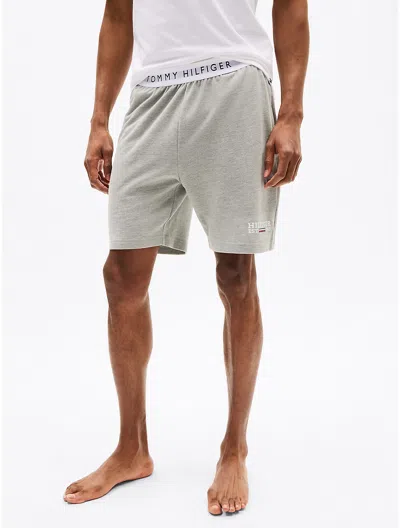 Tommy Hilfiger Hilfiger Logo Pique Sleep Short In Grey Heather