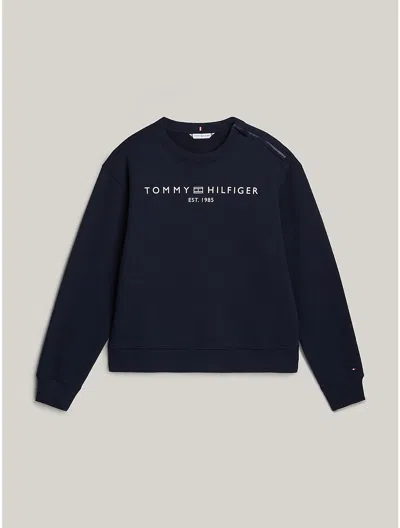 Tommy Hilfiger Hilfiger Logo Sweatshirt In Navy