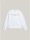 Tommy Hilfiger Hilfiger Logo Sweatshirt In Optic White