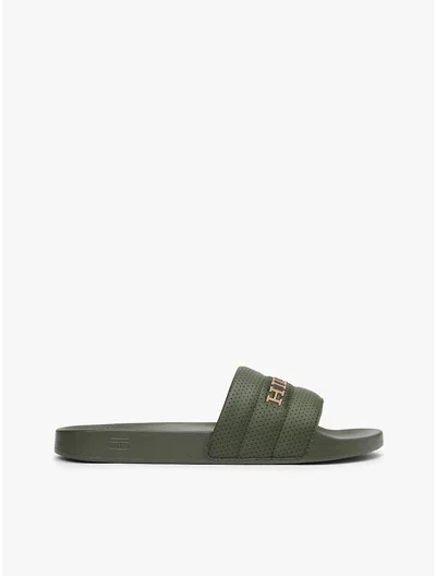 Tommy Hilfiger Hilfiger Perforated Pool Slide In Green