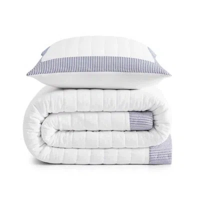 Tommy Hilfiger Hilfiger Resort Reversible Blue Quilt Set In Blue;navy