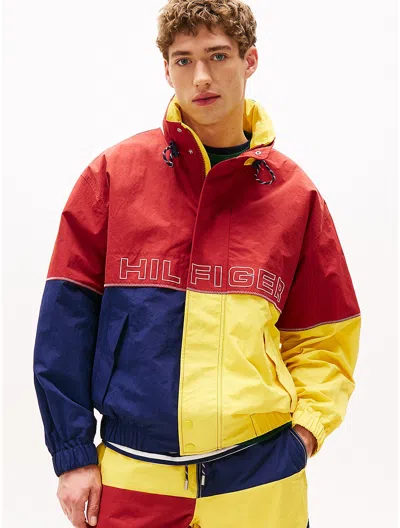 Tommy Hilfiger Hilfiger Sailing Colorblock Jacket In Magma Red/multi