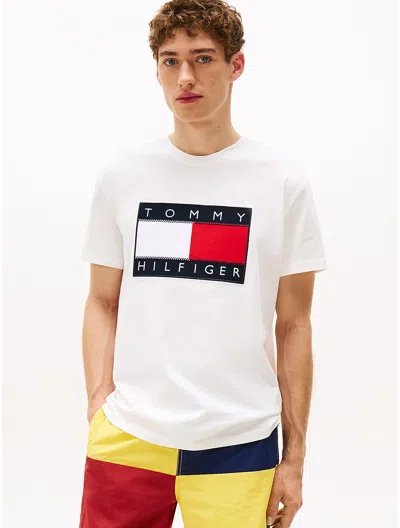 Tommy Hilfiger Hilfiger Sailing Flag Logo T In Ecru