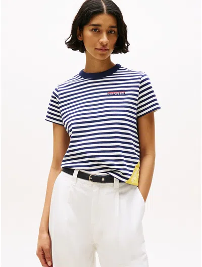 Tommy Hilfiger Hilfiger Sailing Relaxed Stripe T In Yale Navy Stripe