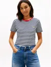 Tommy Hilfiger Hilfiger Script Logo Stripe T In Brown