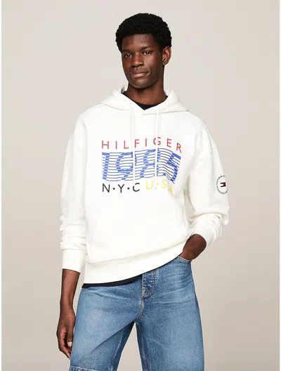 Tommy Hilfiger Hilfiger Team Graphic Hoodie In Ecru