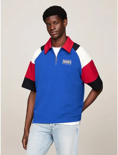 Tommy Hilfiger Hilfiger Team Regular Fit Stripe Polo In Ultra Blue/multi