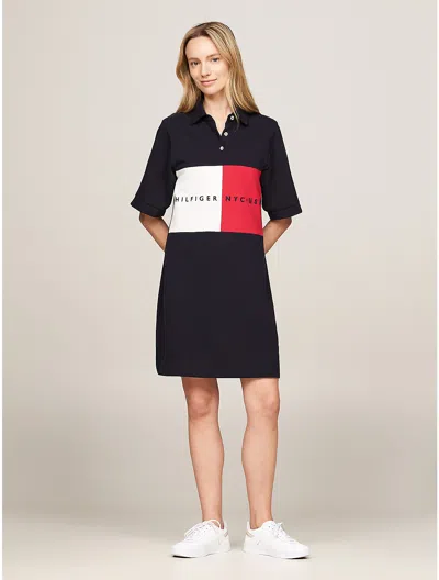 Tommy Hilfiger Hilfiger Team Rugby Polo Dress In Navy