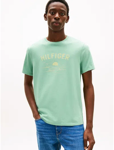 Tommy Hilfiger Hilfiger Wave Logo T In Green