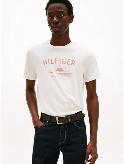 Tommy Hilfiger Hilfiger Wave Logo T In White