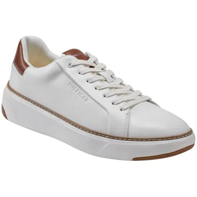 Tommy Hilfiger Hines Mens Faux Leather Casual And Fashion Sneakers In Multi