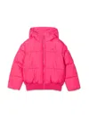 Tommy Hilfiger Hood Branded Puffer In Fuchsia