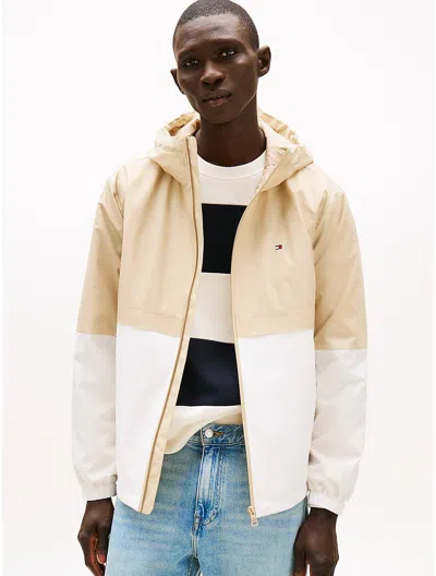 Tommy Hilfiger Hooded Colorblock Ripstop Jacket In Sandalwood