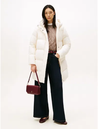 Tommy Hilfiger Hooded Down Coat In White