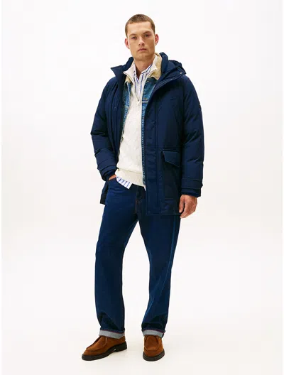 Tommy Hilfiger Hooded Down Parka In Blue