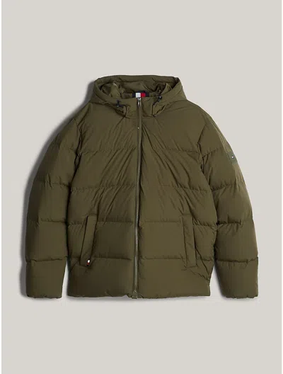 Tommy Hilfiger Hooded Down Puffer Jacket In Army Green