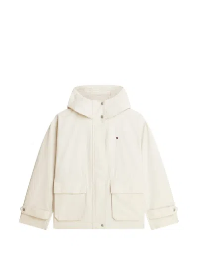 Tommy Hilfiger Hooded Drawstring Jacket In White