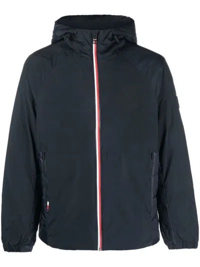 Tommy Hilfiger Hooded Jacket With Textured Design In Blue