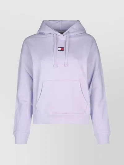 Tommy Hilfiger Hooded Kangaroo Pocket Top In Purple