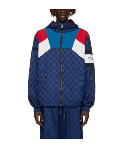 Tommy Hilfiger Hooded Long-sleeved Casual Jacket In Blue