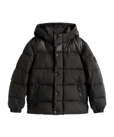 Tommy Hilfiger Hooded Long-sleeve Jacket In Black