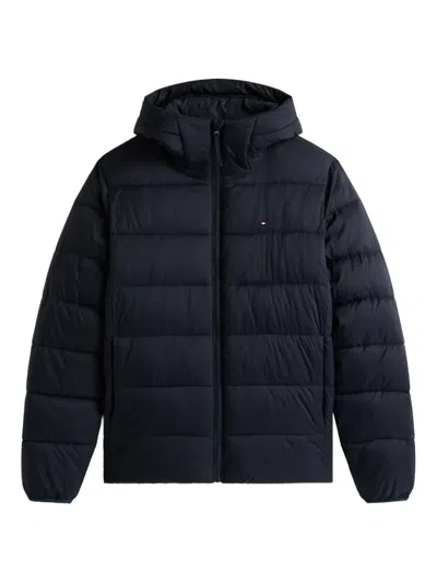 Tommy Hilfiger Hooded Padded Jacket In Black