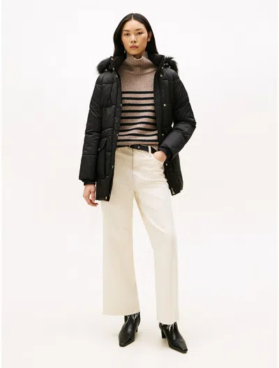 Tommy Hilfiger Hooded Puffer Coat In Black