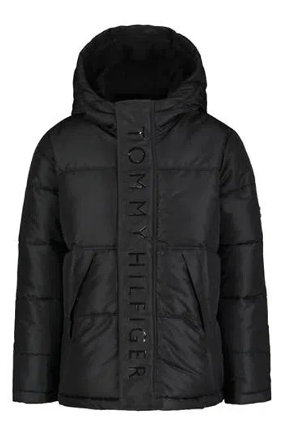 Tommy Hilfiger Kids'  Hooded Puffer Jacket In Black