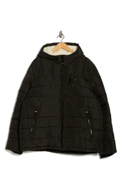 Tommy Hilfiger Hooded Puffer Jacket In Black