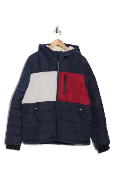 Tommy Hilfiger Hooded Puffer Jacket In Blue