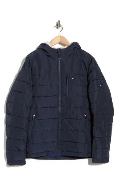 Tommy Hilfiger Hooded Puffer Jacket In Blue