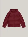 Tommy Hilfiger Hooded Puffer Jacket In Deep Rouge